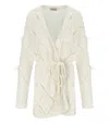 Twinset Off-white Cardigan With Feathers