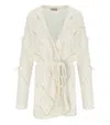 Twinset Off-white Cardigan With Feathers In White