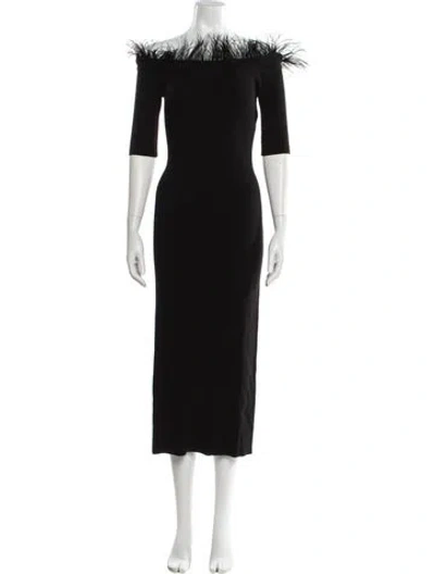 Pre-owned Twinset Off-the-shoulder Long Dress In Black