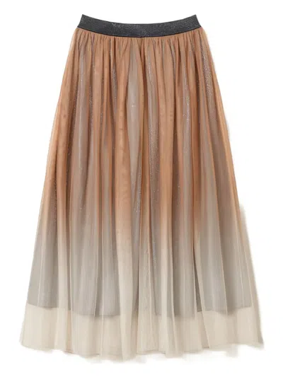 Twinset Ombré Embellished Midi Skirt In Neutral