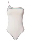 Twinset One-shoulder Bathing Suit In 白色