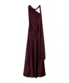 Twinset One-shoulder Satin Dress In Brown