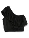 Twinset One-shoulder Top In Black