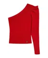 Twinset One-shoulder Draped Top In Red