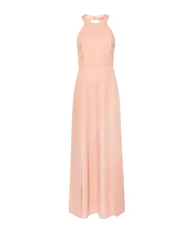 Twinset Open-back Wide-leg Jumpsuit In Pink