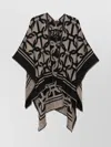 Twinset Geometric-pattern Fringed Poncho In Brown