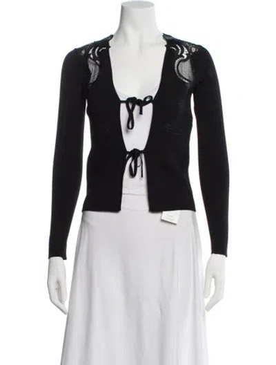 Pre-owned Twinset Open Front Long Sleeve Top In White