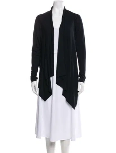 Pre-owned Twinset Open Front Sweater In Black