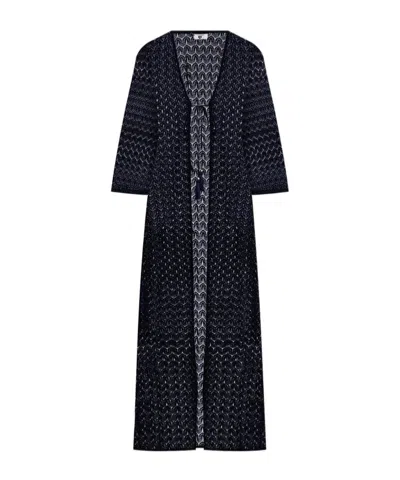Twinset Open Knit Beach Dress In Black