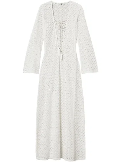 Twinset Open-knit Beach Dress In White