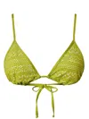 Twinset Open-knit Bikini Top In Green