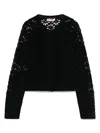 Twinset Open-knit Cardigan In Black