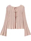 Twinset Open-knit Cardigan In Pink