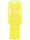 Twinset Open-knit Maxi Dress In 黄色