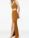 Twinset Open-knit Sleeveless Crop Top In Brown