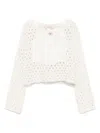 Twinset Open-knit Sweater In Neutrals