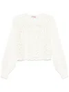 Twinset Open-knit Sweater In White