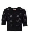 Twinset Open-knit V-neck Cardigan In Black