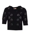 Twinset Open-knit V-neck Cardigan In Black