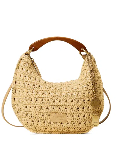 Twinset Tote Bag Mit Lochstrick-anhänger In Nude