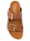 TWINSET TWINSET OPENWORK LEATHER SANDALS