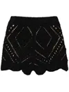 Twinset Openwork Shorts In Black