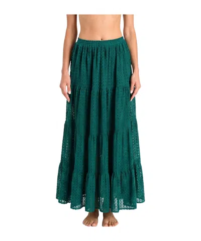 Twinset Openwork Skirt In Green