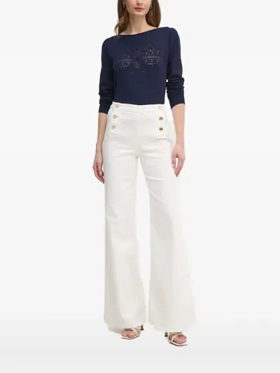 Twinset Stretch Cotton Jeans For Women In White