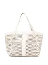 Twinset Openwork Tote Bag In Neutral