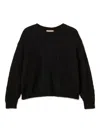 Twinset Openwork Wool-blend Sweater In Black