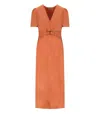 TWINSET TWINSET  ORANGE MIDI DRESS