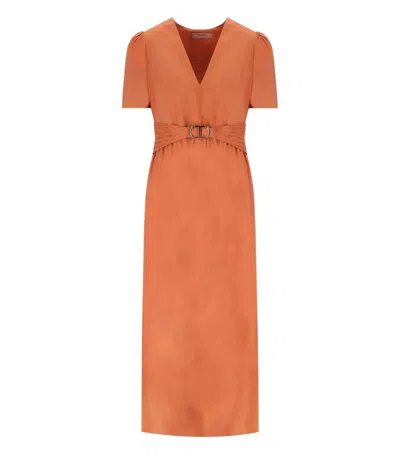 Twinset Orange Midi Dress
