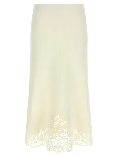 Twinset Organza Insert Skirt In Neutral