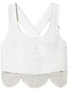 Twinset Organza-overlay Crepe Top In White
