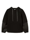 Twinset Sweat-shirt En Scuba Et Organza In Black
