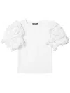 Twinset Organza-sleeve T-shirt In White