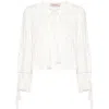 Twinset Embroidered Hook-eye Blouse In Neutrals