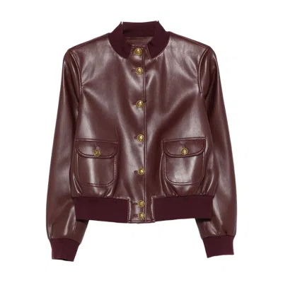 Twinset Button-fastening Jacket In Burgundy