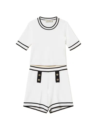 Twinset Kids' Outfit (t-shirt+shorts) In White