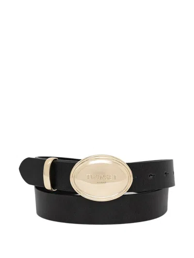 Twinset Oval-buckle Belt In Black
