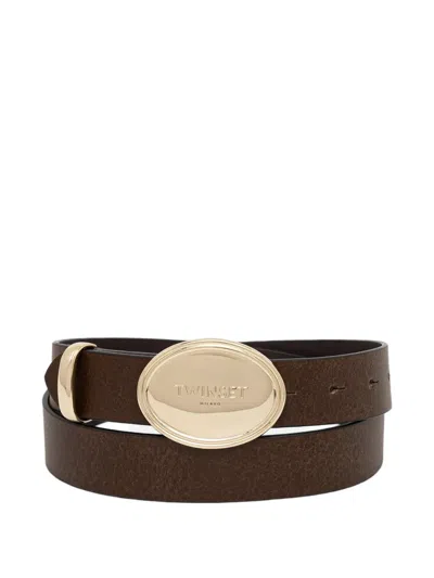 Twinset Oval-buckle Belt In Brown