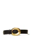Twinset Oval-buckle Leather Belt In Black