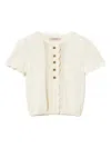Twinset Oval T-shaped Buttoned Clam-shaped Sweater In Neutral