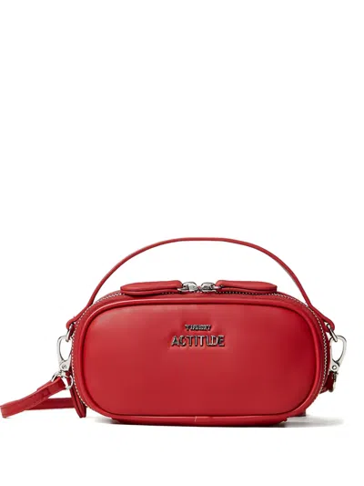 Twinset Oval Double-zip Mini Bag In Red