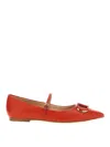 Twinset Twin Set 'oval T' Ballet Flats In Red