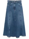 Twinset Oval T-belt Denim Maxi Skirt In Blue