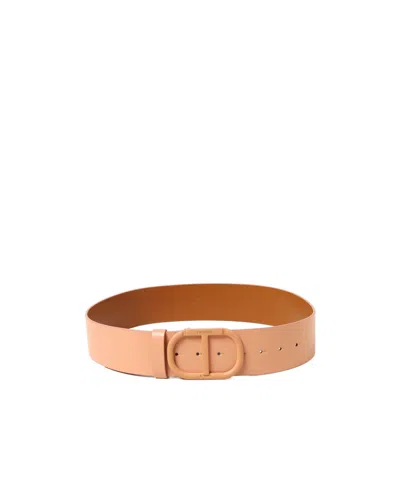 Twinset Oval T Buckle Belt In Neutral