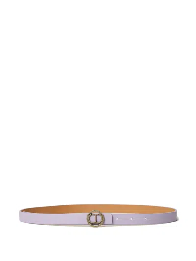 Twinset Oval-t Buckle Belt In Purple