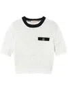 Twinset Oval T Button Cropped Jumper In Multicolour