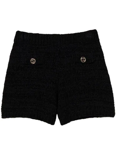 TWINSET OVAL T BUTTON-DETAIL SHORTS
